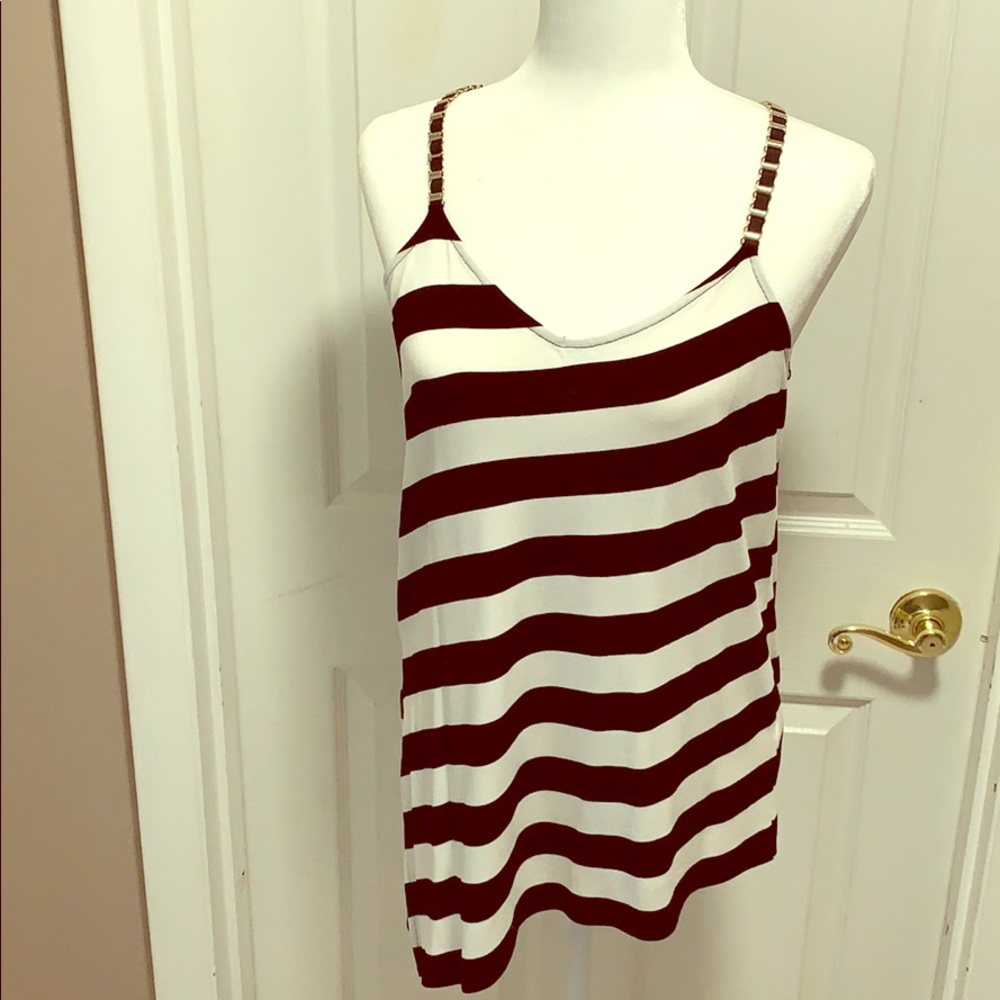 WH|BM Asymmetrical Striped Tunic Top